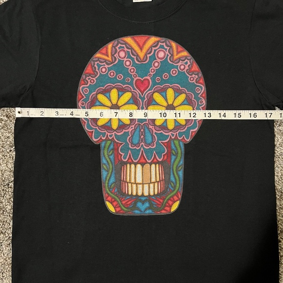 Gold Tooth Originals "DAISY  Eyes" Skull Art Women's T-shirt, Size L; NWOT - Picture 3 of 10